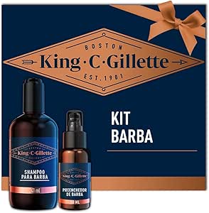 king-c-gillette-kit-shampoo-para-barba-241ml-e-serum-preenchedor-de-barba-50ml - Imagem