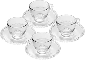 wolff-conjunto-de-xicaras-e-pires-de-cristal-pearl-80ml-4-pecas-transparente-mesa-posta-itens-para-casa-utensilios-de-cozinha-enxoval-casamento-decoracao - Imagem
