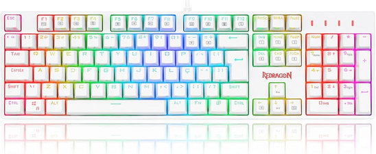 Redragon, Teclado Óptico, Gamer, Surara Pro, RGB branco, Switch Marrom, ABNT-2