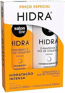Salon Line, Kit Shampoo e Condicionador, Hidra D-Pantenol e Mix de Vitaminas, Vegano - Todos os Tipos de Cabelos, 300 ml cada