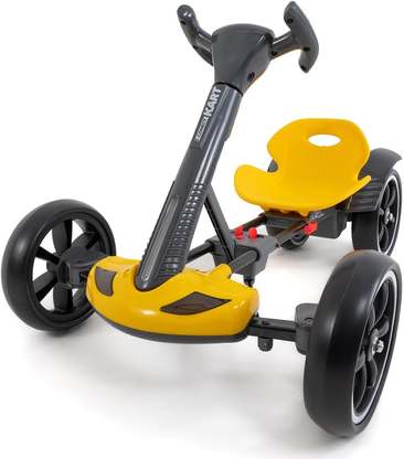 carro-eletrico-infantil-conect-kart-suporta-70kg-amarelo - Imagem