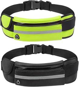 Imagem do produto Kit 2 Pochetes Corrida Impermeável Fitness Esportiva Academia Bike Bolsa De Cintura Para Smartphone 0057 (Preto + Azul Claro) na loja Amazon