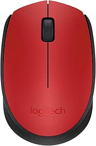 Mouse sem fio Logitech M170 com Design Ambidestro Compacto, Conexão USB e Pilha Inclusa - Vermelho