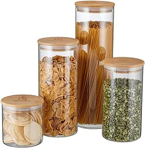 potes-hermeticos-porta-mantimentos-com-tampa-de-bambu-electrolux-4-unidades - Imagem