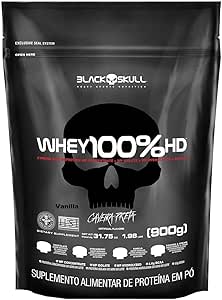 Whey 100% Hd - 900g Refil Baunilha, Black Skull