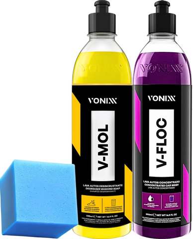 Kit Shampoo Automotivo Sujeira Pesada V-floc 500 Ml V-mol 500 Ml Vonixx