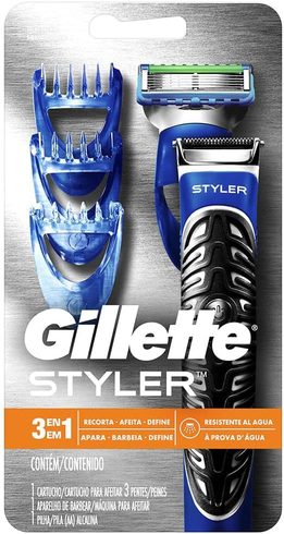 gillette-styler-barbeador-eletrico-3-em-1-barbeia-apara-e-faz-o-cotorno-da-barba-barbeador-corporal-1-kit - Imagem