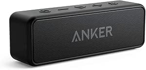 Anker soundcore 2 Caixa de Som Bluetooth Portátil com 12W de Som Estéreo, Bluetooth 5, BassUp, à Prova d'Água IPX7, 24 Horas de Reprodução, Emparelhamento Estéreo Sem Fio, Ideal para Casa e Viagens