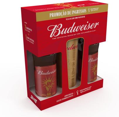 kit-budweiser-copa-do-mundo-2-ln-330ml-copo-magico-vermelho-650ml - Imagem