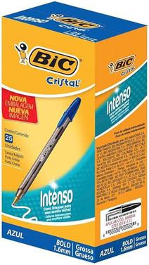 caneta-esferografica-bic-cristal-intenso-azul-ponta-grossa-bold-16mm-cartucho-com-25-unidades-884633 - Imagem