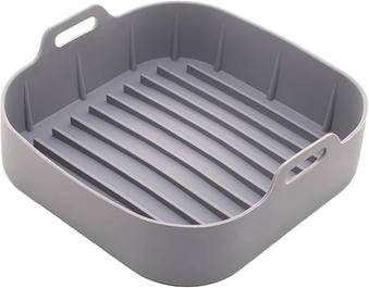 panela-de-silicone-quadrada-fritadeira-microondas-calca-forma-20x20cm-cesto-para-air-fryer - Imagem