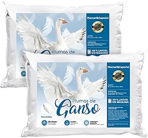 Kit 02 Travesseiro Toque de Pluma Premium Percal 400 Fios 50x70cm Lavável, Antiácaro, Antialérgico