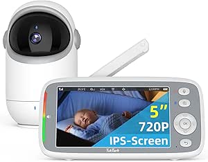 taktark-baba-eletronica-5-720p-hd-bebe-camera-com-tela-seguranca-wifi-panoramica-inclinacao-audio-bidirecional-night-vision-zoom-digital-deteccao-de-som-vox-ideal-para-novos-pais - Imagem