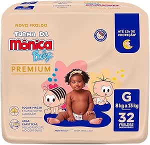 turma-da-monica-baby-premium-economica-g-32unidades - Imagem