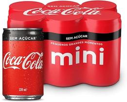 pack-de-coca-cola-sem-acucar-lata-220ml-6-unidades - Imagem