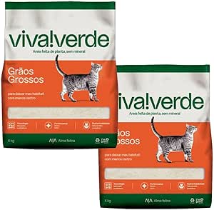 kit-duas-areias-higienicas-para-gatos-viva-verde-graos-grossos - Imagem