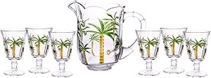 conjunto-jarra-com-6-tacas-de-cristal-palm-hand-painting-13l240ml-lyor - Imagem