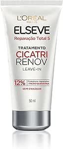 L'Oréal Paris Elseve Reparação Total 5 Leave-in Cicatri Renov, Plástica Capilar 10 em 1, com Cicatri-Ceramida, Reparação Instantânea, Anti-Frizz e Proteção Térmica, 50ml