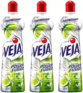 Veja Limpador Multiuso Power Fusion Limão 500Ml, Pack com 3 unidades