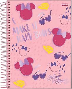 caderno-espiral-univ-cd-10-materias-160-fls-minnie-arts-make-fsc-jandaia - Imagem