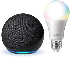 novo-echo-dot-5a-geracao-o-echo-dot-com-o-melhor-som-ja-lancado-cor-preta-lampada-smarteck-12w - Imagem