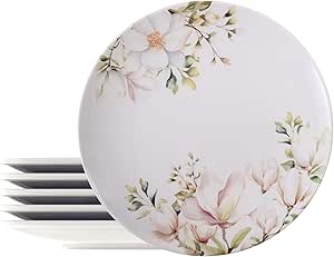 Kit Prato Raso Tramontina Magnólia em Porcelana Decorada 28 cm 6 Peças