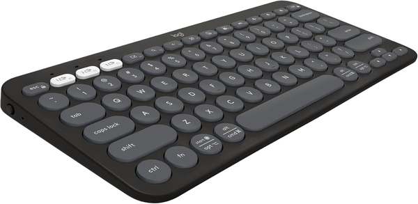 teclado-sem-fio-logitech-pebble-keys-2-k380s-com-conexao-bluetooth-easy-switch-e-pilha-inclusa-compativel-com-pc-mac-chrome-os-android-ios-e-apple-tv-layout-us-grafite - Imagem