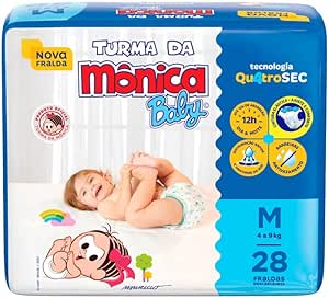 monica-baby-fralda-turma-jumbo-m-28-unidades - Imagem