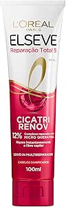 Leave-In L'Oréal Paris Elseve Reparação Total 5 Cicatri Renov, Reparação Instantânea, Desembaraço Imediato, Repara os Danos Fio a Fio, Para Todos os Tipos de Cabelo 100ml