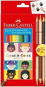 lapis-de-cor-ecolapis-caras-cores-12-cores-6-tons-de-pele-faber-castell - Imagem