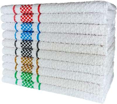 Kit 10 Pano de Prato Atoalhado Para Cozinha Felpudo Premium 45x70cm 370g/m² 100% Algodão