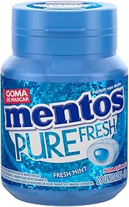 Gomas de Mascar, Mentos, Pure Fresh Mint, Sem Açúcar, Sabor de Menta - 56g | 28 Unidades