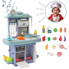 kit-mini-cozinha-de-brinquedo-fogao-geladeira-forno-solta-agua-e-som-cor-rosa-atentu - Imagem