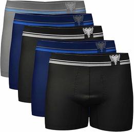Kit 5 Cuecas Boxer Masculina Cavalera Sem Costura, Poliamida