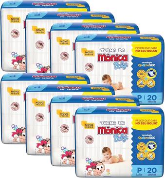 Fralda Turma da Monica Baby Jumbinho P 160 Unidades