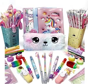 kit-papelaria-criativa-fofa-caderno-e-estojo-de-pelucia-com-caixa-de-presente - Imagem