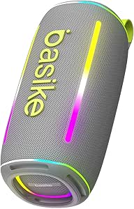 caixa-de-som-bluetooth-basike-p64-ipx630w-caixa-de-som-portateis-bluetooth-ritmo-de-rgb-exibicao-de-iluminacao-legal-cinzas - Imagem