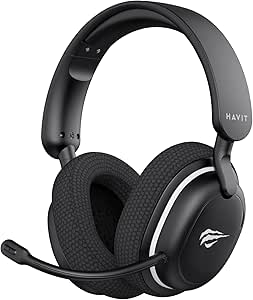 Havit Headset Gamer Fuxi H7SE, Sem Fio 2.4GHz e Bluetooth, Drivers 40mm, Microfone Destacável, 43h de Bateria, Preto, Compatível com PC, PS4, PS5, Switch