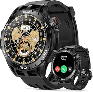 smartwatch-militar-relogio-inteligente-tela-full-touch-143amoled-ip68-compativel-com-ios-e-android-100-modos-esportivos-e-recebimento-de-notificacoes-assistente-de-voz-faz-e-recebe-ligacoes - Imagem
