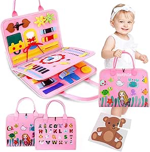 placa-de-montessori-sensorial-para-criancas-maleta-educativa-brinquedo-rosa - Imagem