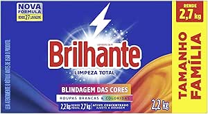 Sabão em Pó Concentrado Brilhante Lava Roupas - Limpeza Total Original 2,2kg