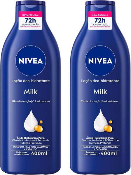 nivea-kit-locao-hidratante-milk-pele-seca-a-extrasseca-400ml-2-unidades - Imagem