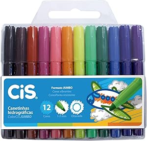 canetinhas-hidrograficas-cis-jumbo-2076800-multicor-pacote-de-12 - Imagem