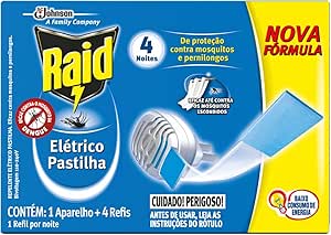 raid-repelente-eletrico-pastilha-aparelho-e-refil-com-4-unidades - Imagem