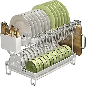 deva-escorredor-de-louca-inox-porta-talheres-com-escorredor-talheres-copos-organizador-louca-para-cozinha-escorredor-de-pratos-branco - Imagem