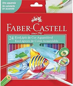 lapis-de-cor-ecolapis-aquarelavel-24-cores-faber-castell - Imagem