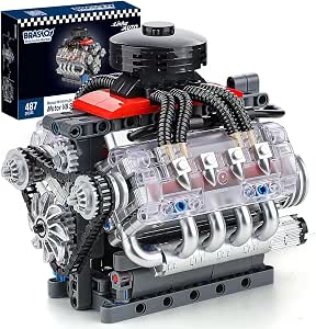 Blocos de Montar Construção de Motor V8 Modelo Brinquedos (487 Peças)