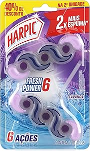 Harpic Bloco Sanitário Fresh Power 6 Lavanda - 2 Unidades Roxo