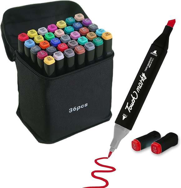 Caneta Marcador Para Colorir Desenho Professional, Pontas Duplas, Codificados Por Cores,caixa De Bônus Marcadores Artisticos De Arte Para Estudantes Adultos Artistas Desenho Colorir Desenho