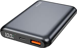geonav-power-bank-carregador-portatil-universal-10000mah-usb-a-ate-18w-usb-c-ate-20w-compacto-carregamento-rapido-pass-through-led-indicador-de-bateria-pb10k20wsg-cinza-espacial-ybte - Imagem